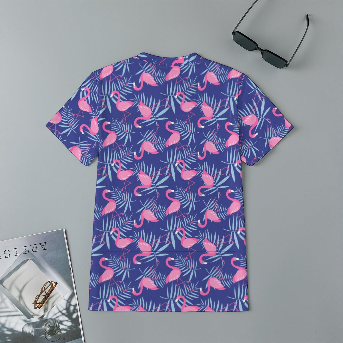 Kids 180GSM Cotton All-Over Print T-Shirt - Flamingo Frolic