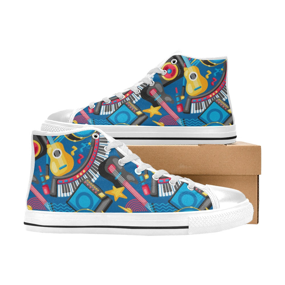 Kid's High Top Canvas Shoes - Music Machine