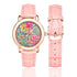 Women's Rose Gold Leather Strap Watch - Bromeliad & Zebra