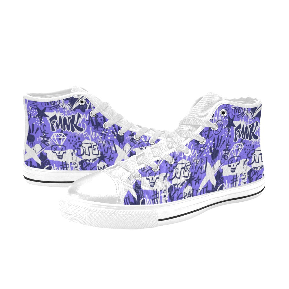 Kid's High Top Canvas Shoes - Urban Art