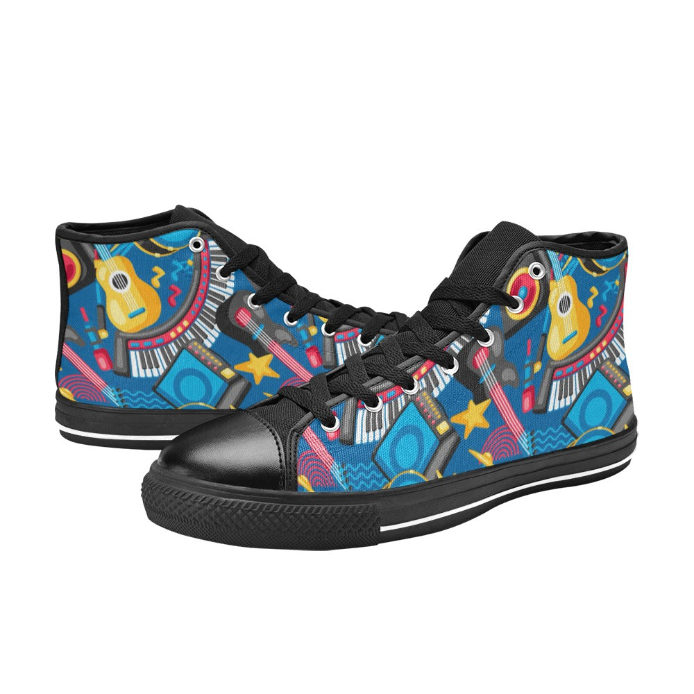 Kid's High Top Canvas Shoes - Music Machine