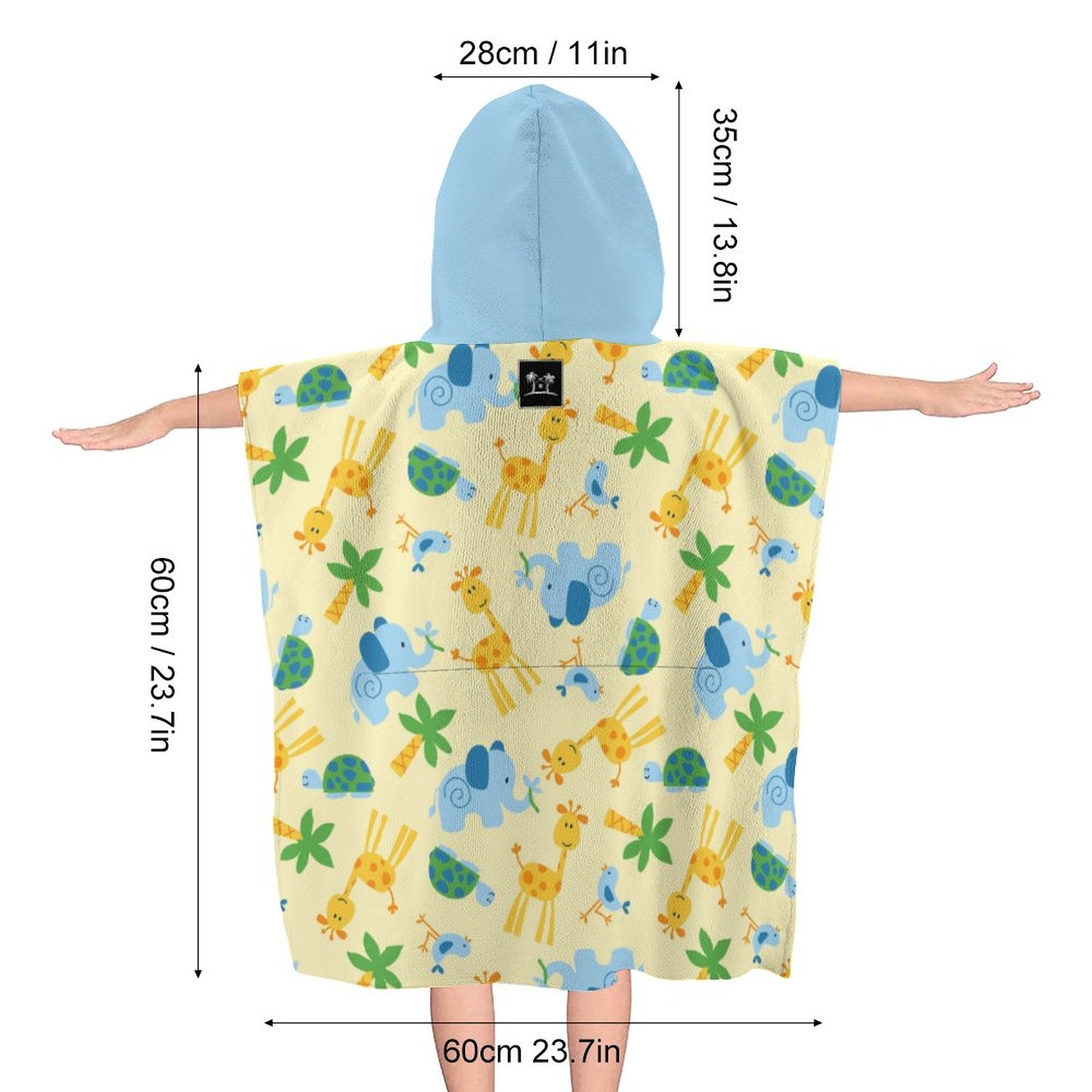 Kids Hooded Terry Cloth Towel - Sunny Safari