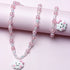 Ensemble bracelet et collier en perles de résine plastique en forme de nuage 