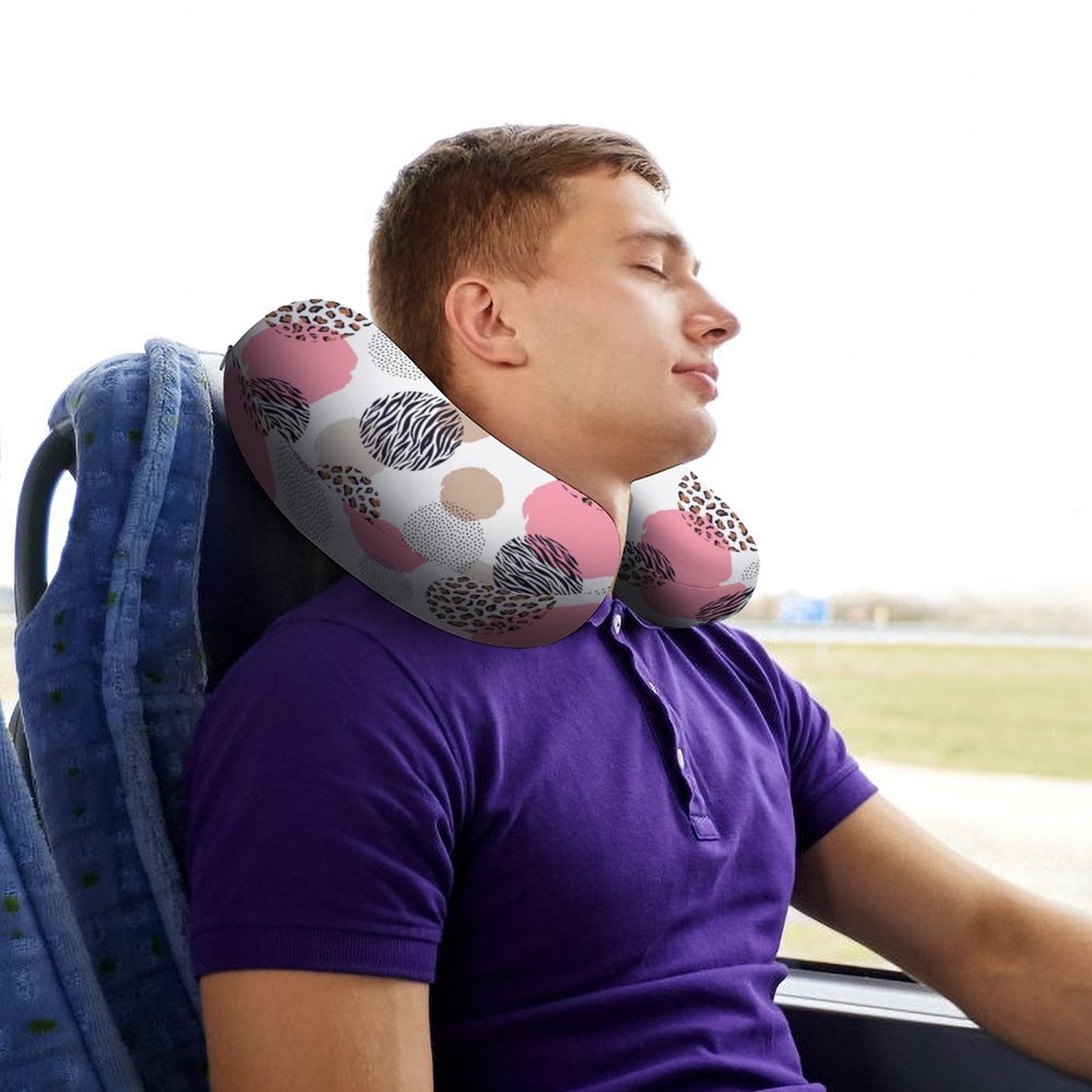 Travel Neck Pillow - Safari Circles