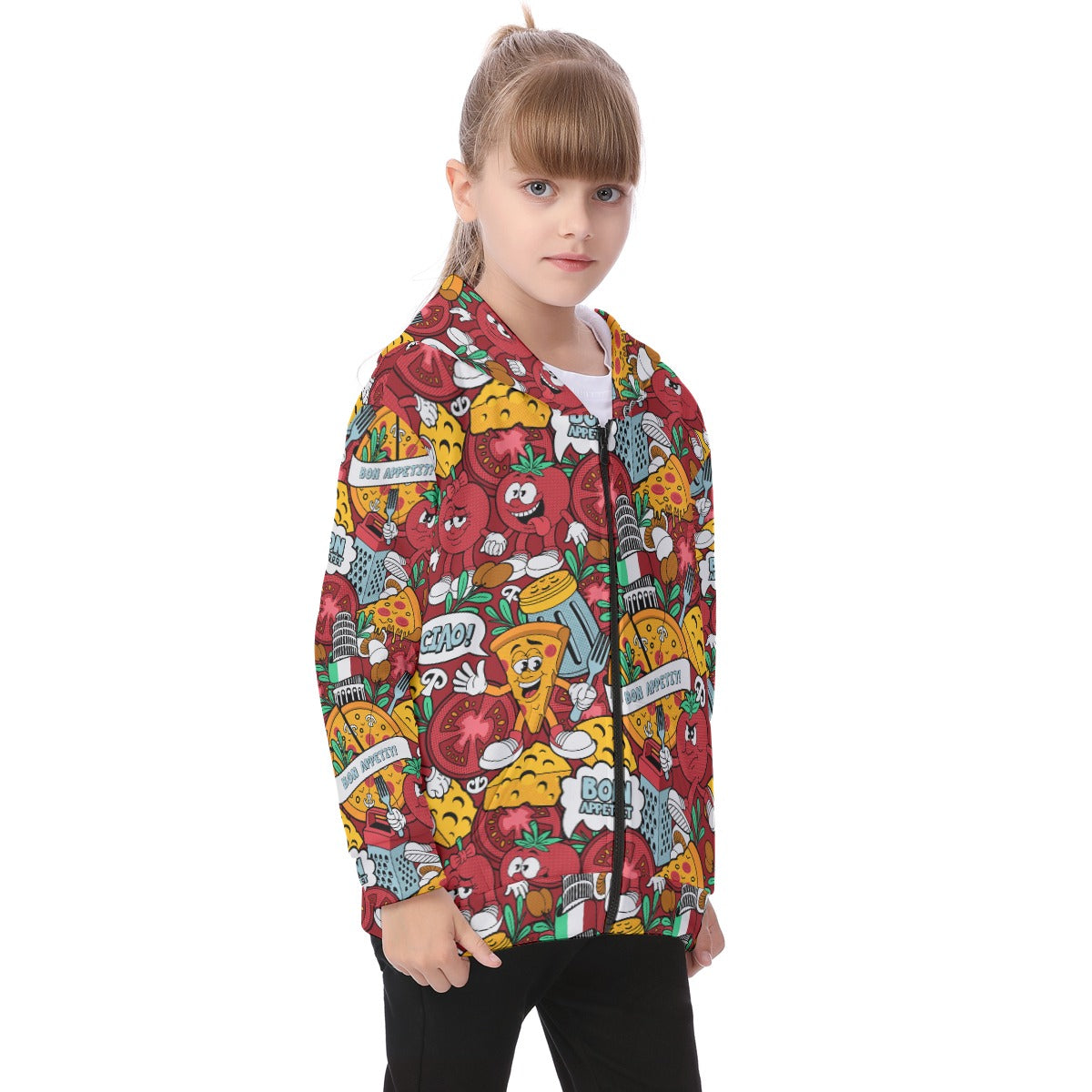 Kid's Heavy Fleece Zip Up Hoodie - Pizza'more