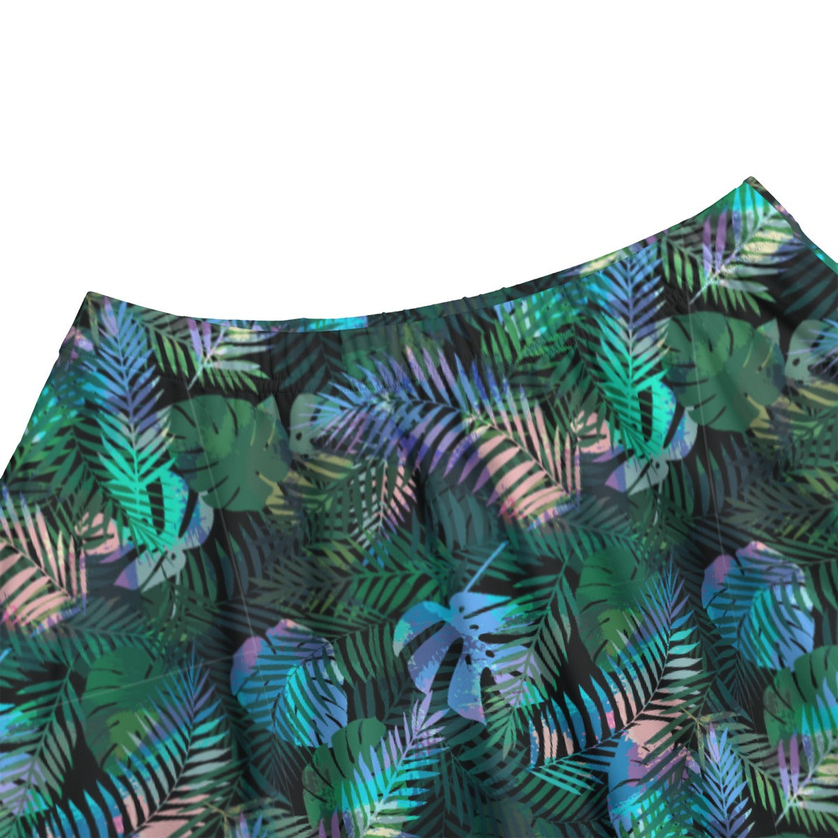 Printed Maxi Skirt with Pockets - Tropical Print in Peacock