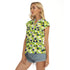 Women's Cap-Sleeve V-Neck Top - Tropical Triangles