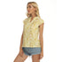 Women's Cap-Sleeve V-Neck Top - Gold Leaves