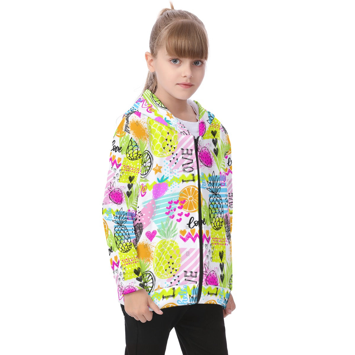 Kid's Heavy Fleece Zip Up Hoodie - Doodle Pop