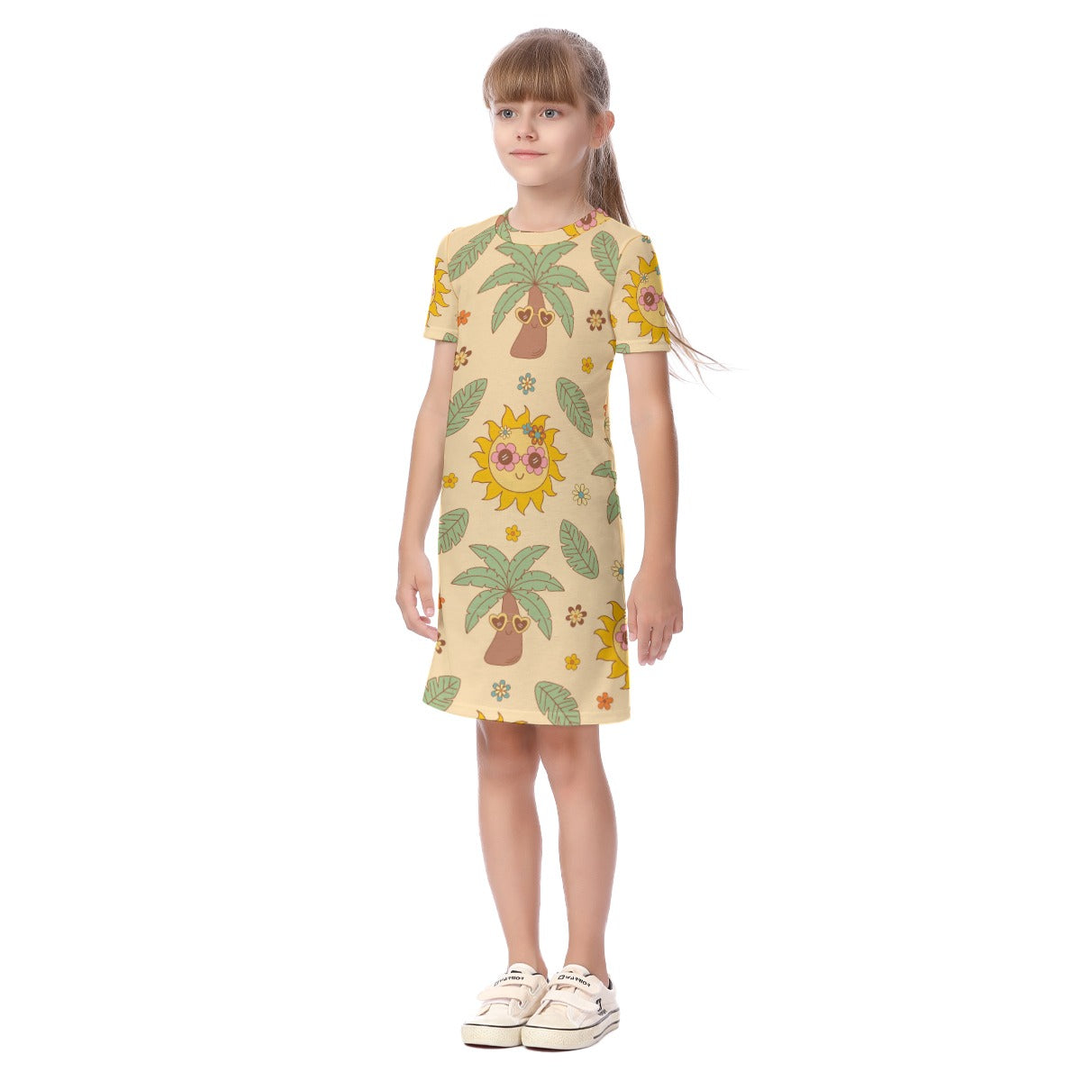 Kid's Short Sleeve T-Shirt Dress - TropiCool