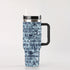 40oz Stainless Steel "Stanley" Tumbler With Handle - Blue Gothic