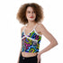 Printed Lace-Trim Cami Top - Neon Graffiti