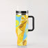 40oz Stainless Steel "Stanley" Tumbler With Handle - Lemonade