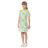 Kid's Short Sleeve T-Shirt Dress - Sunny Stripes (Blue)