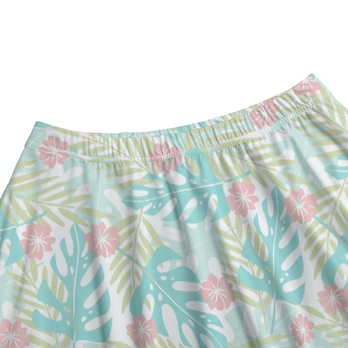 Printed Maxi Skirt with Pockets - Tropical Print in Pastels