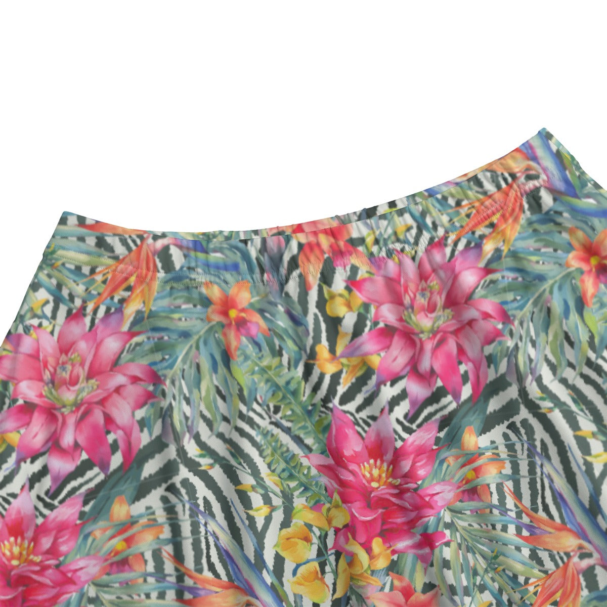 Printed Maxi Skirt with Pockets - Bromeliad & Zebra