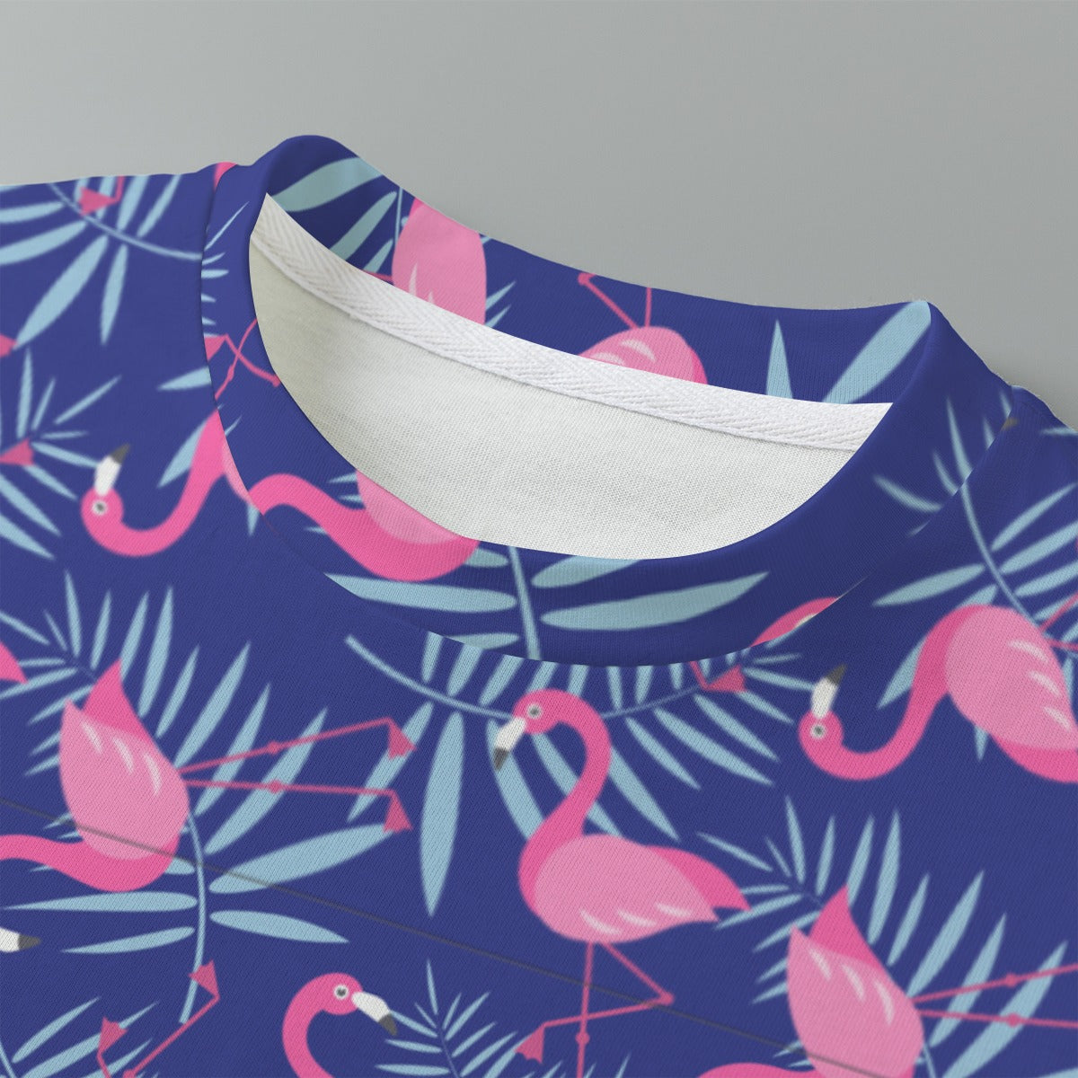 Kids 180GSM Cotton All-Over Print T-Shirt - Flamingo Frolic