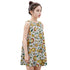 Kid's Sleeveless Cotton Swing Dress - Smiley Sunflowers