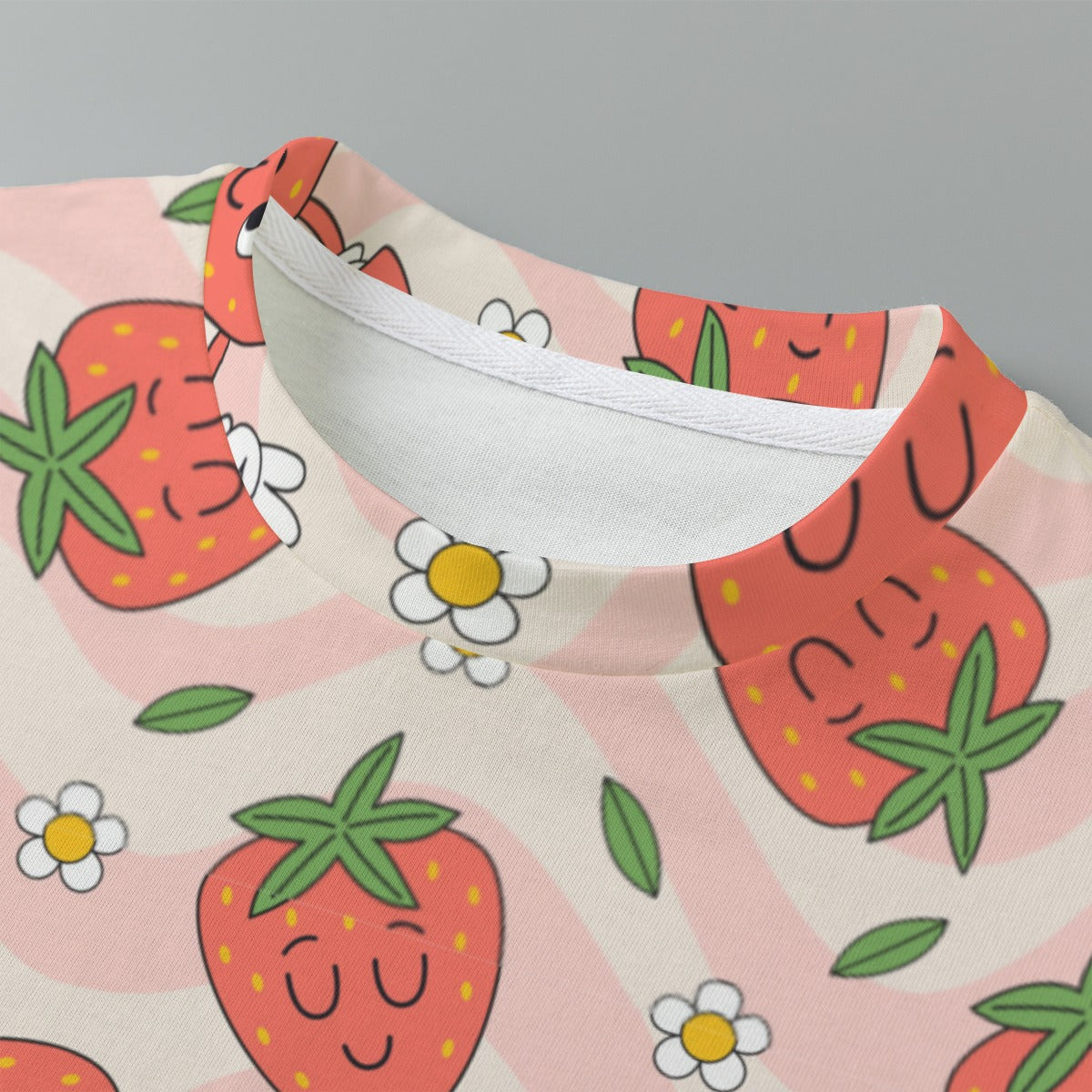 Kids 180GSM Cotton All-Over Print T-Shirt - Strawberry Shuffle