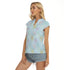 Women's Cap-Sleeve V-Neck Top - Dandelions