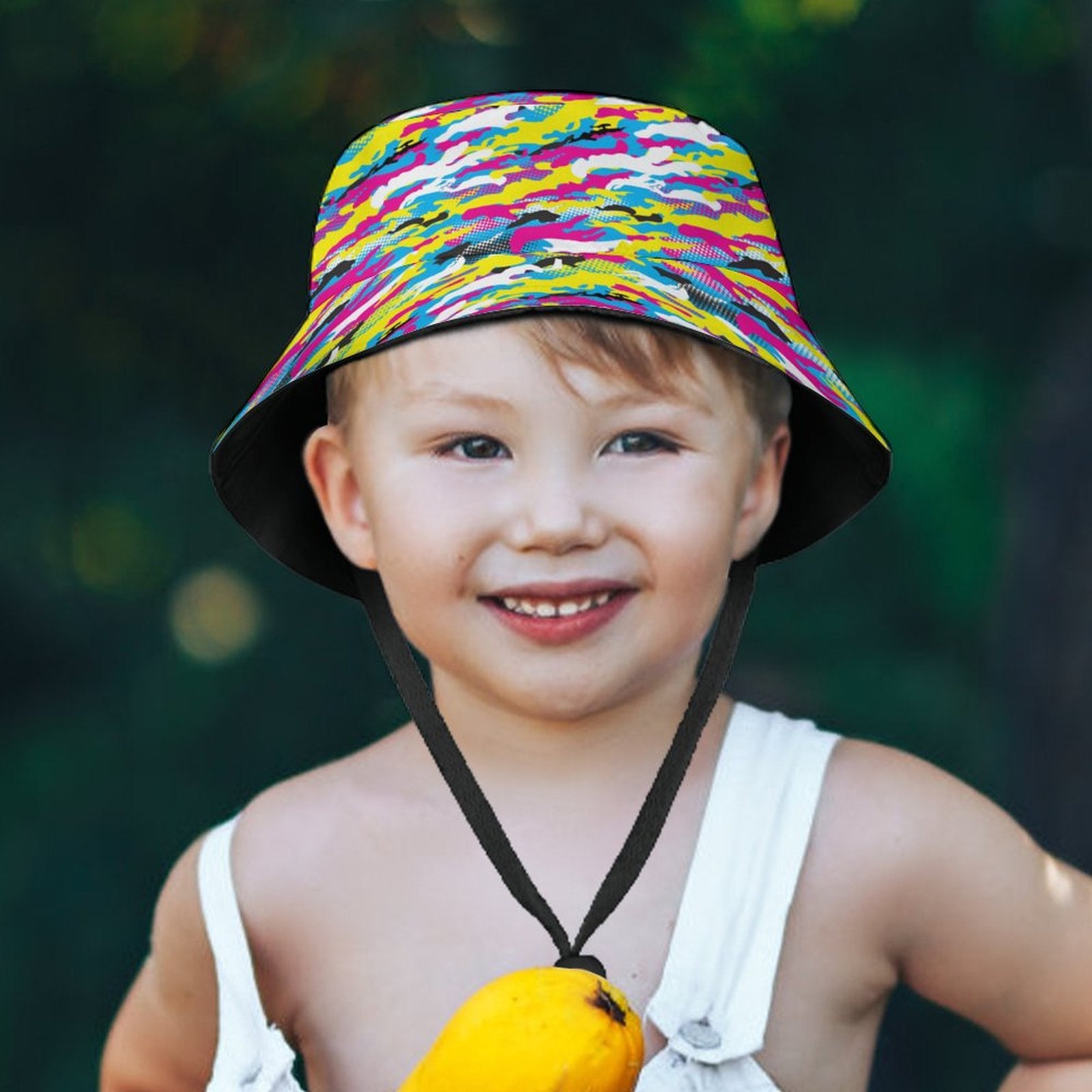 Kid's Bucket Hat - Neon Camo