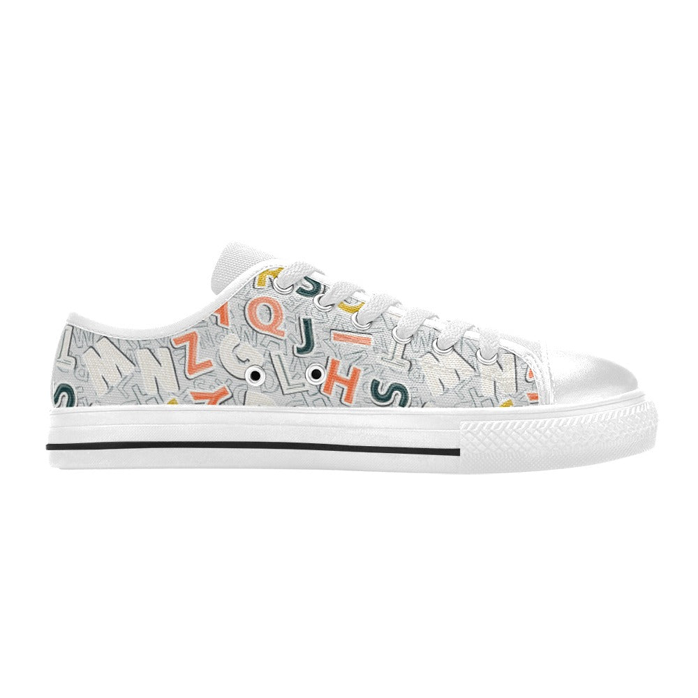 Kid's Low Top Canvas Shoes - Alphabet Soup