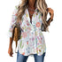 Women's Irregular Hem Button-Up Shirt - Antique Floral