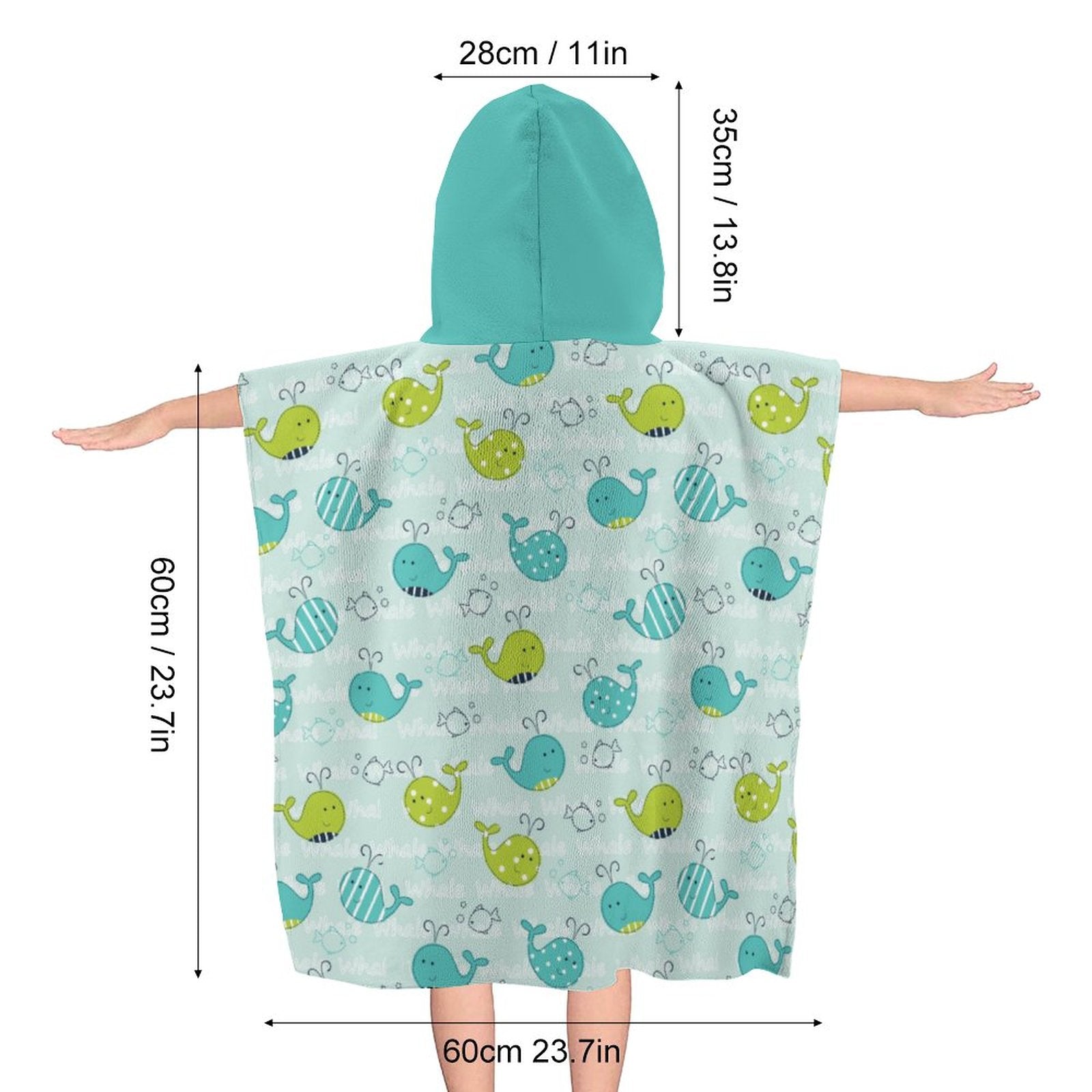 Kids Hooded Terry Cloth Towel - A Whale of a Tale