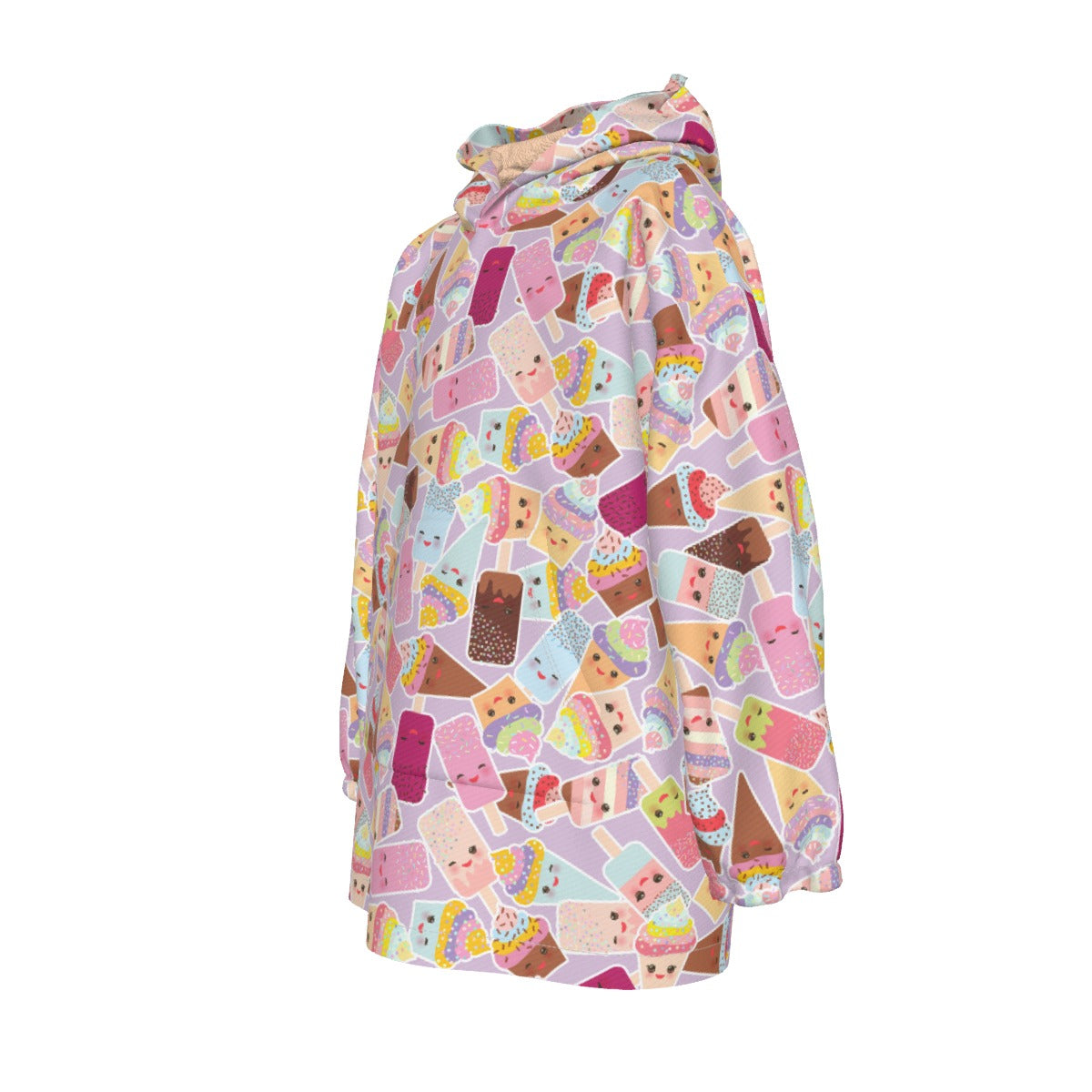 Kid's Sherpa Fleece Hoodie Blanket - I Scream for Ice Cream