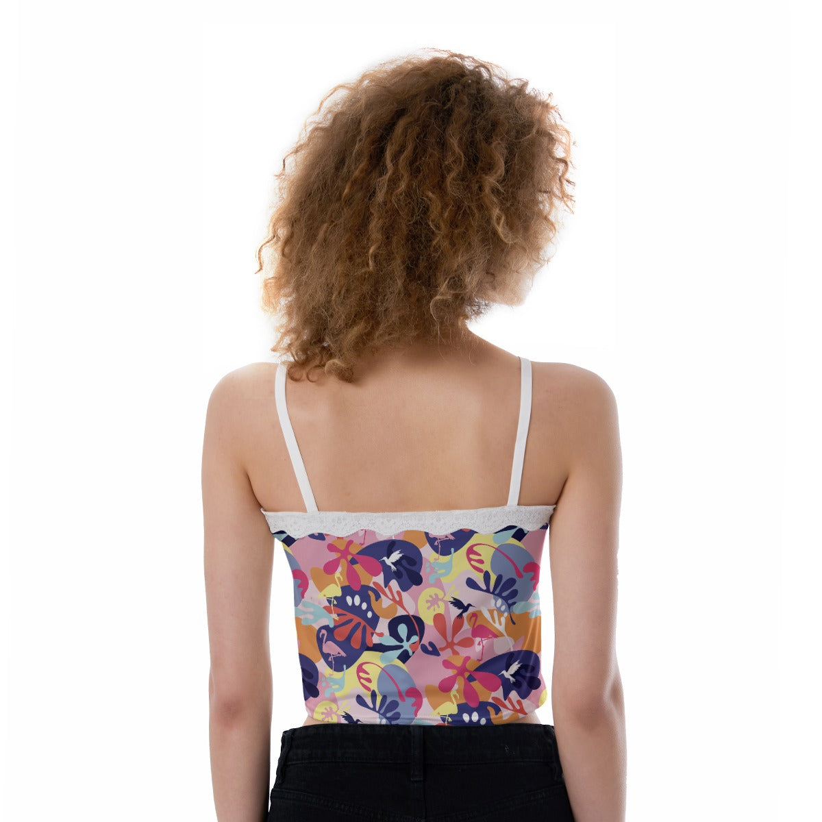 Top Cami Camisola Estampado Con Ribete De Encaje - South Beach