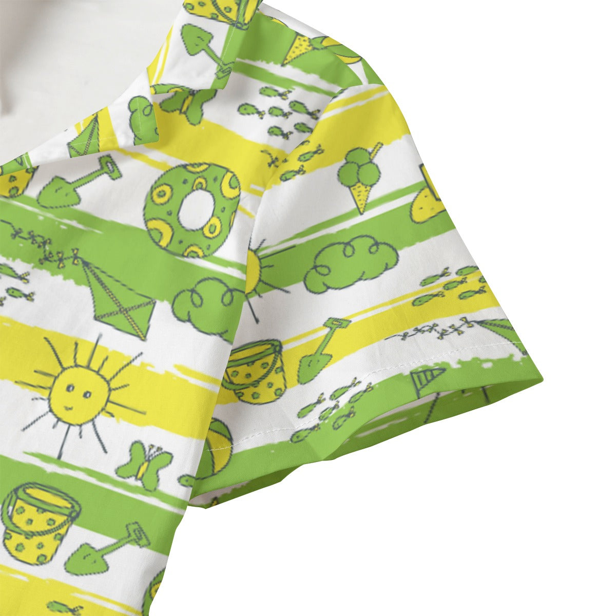 Kid's 115GSM Cotton Poplin Hawaiian Shirt - A Day at the Beach