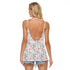 Women's Backless Halter Top - Botanical Print in Mauve