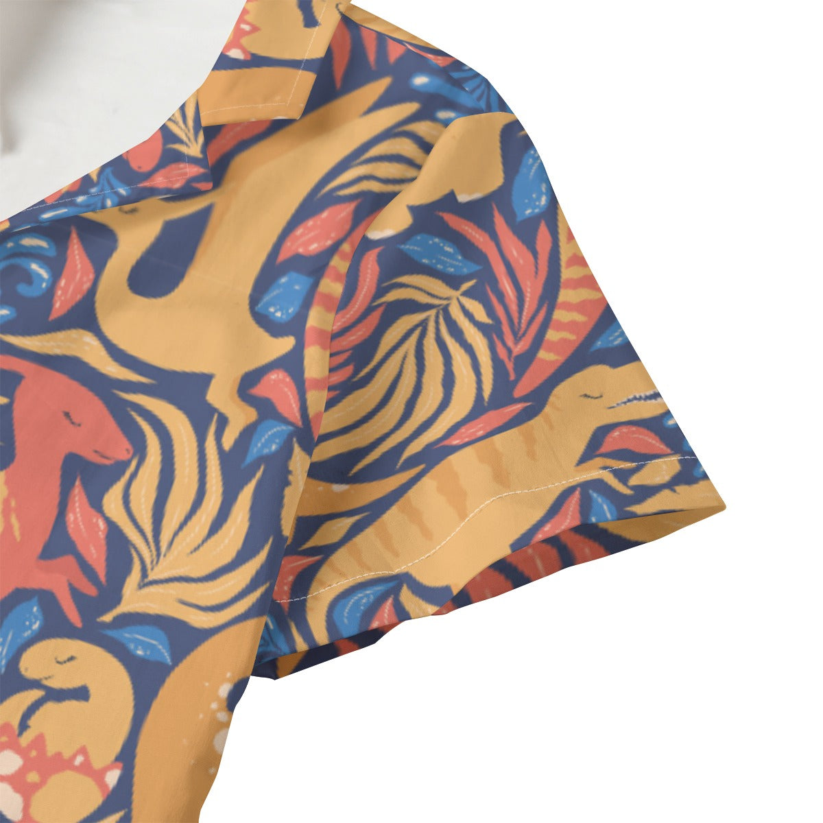 Kid's 115GSM Cotton Poplin Hawaiian Shirt - Dino Dreamtime