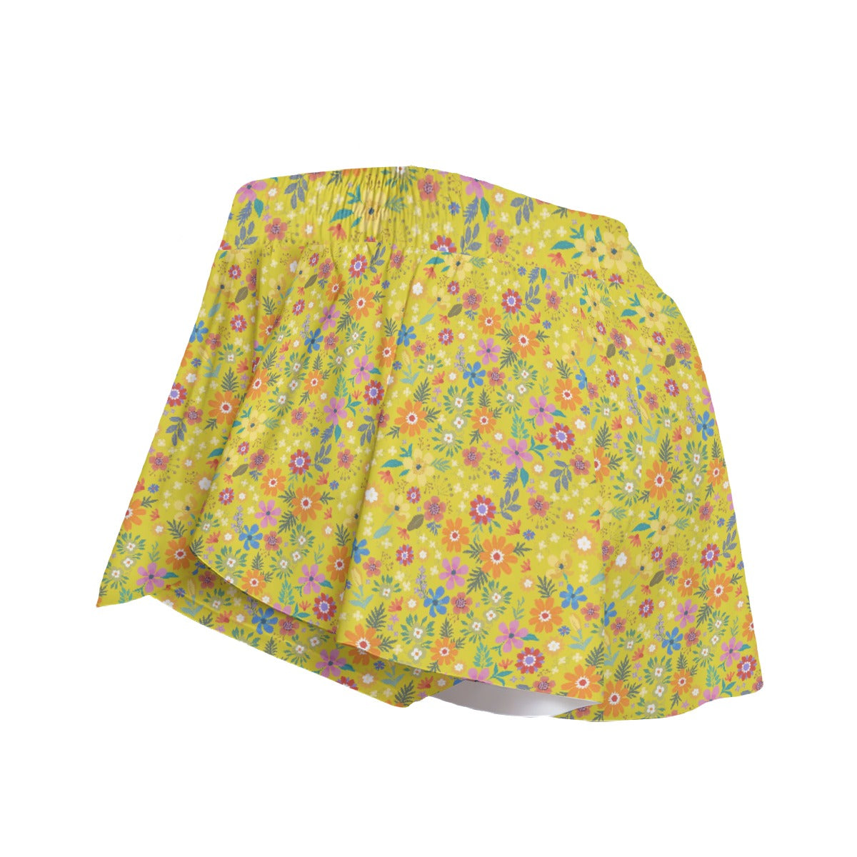 Printed Athletic Skort with Pocket - Bohemian Blossoms