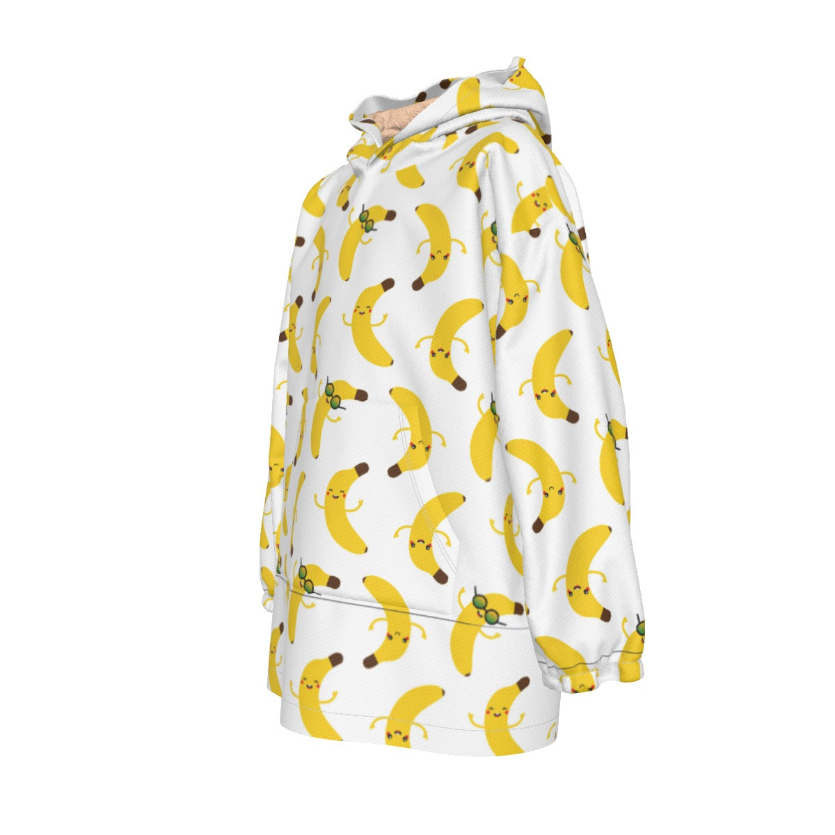 Kid's Sherpa Fleece Hoodie Blanket - Going Bananas