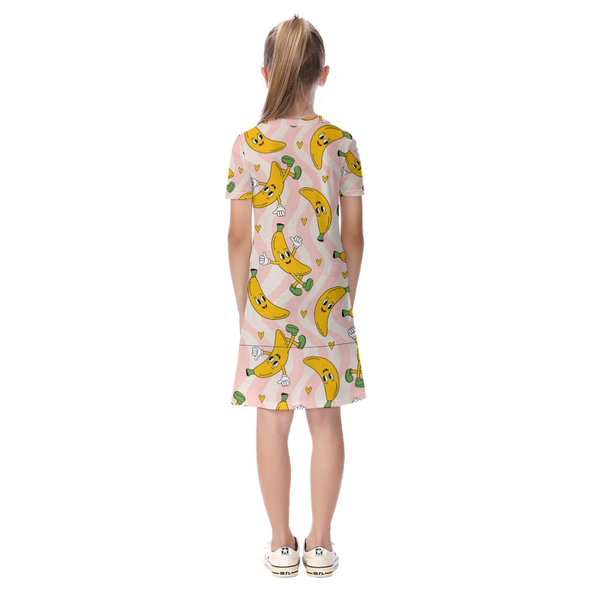 Kid's Short Sleeve T-Shirt Dress - Banana Boogie