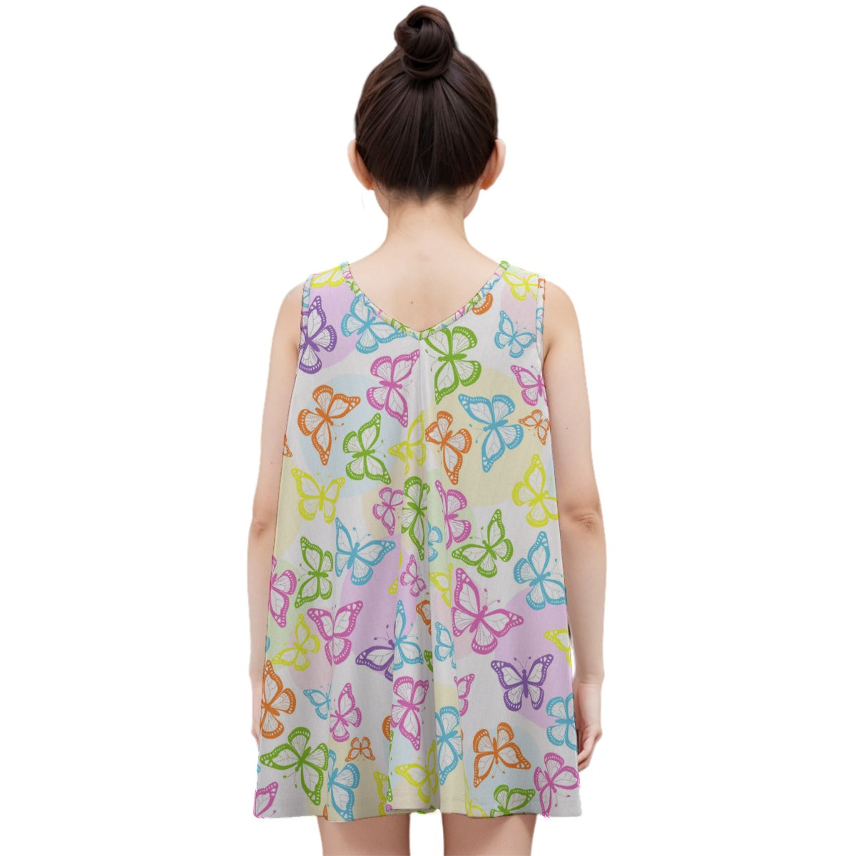 Kid's Sleeveless Cotton Swing Dress - Butterfly Kisses