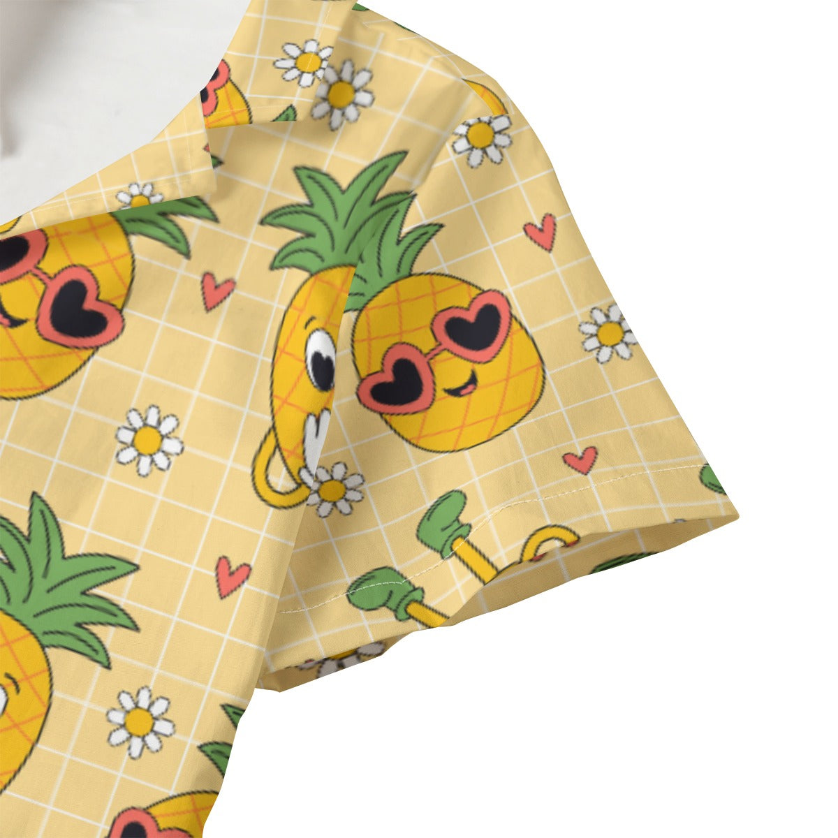 Kid's 115GSM Cotton Poplin Hawaiian Shirt - Pineapple Love