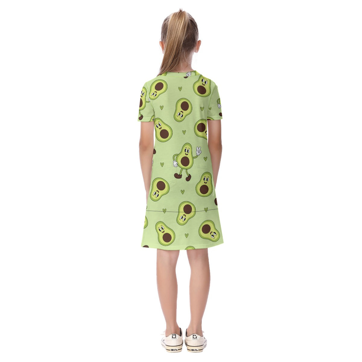 Kid's Short Sleeve T-Shirt Dress - Avocado Bop