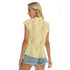 Women's Cap-Sleeve V-Neck Top - Gold Leaves