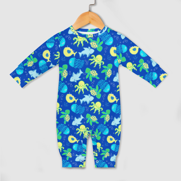 All-Over Print Long-Sleeve Baby Romper - What's in the Water?