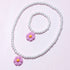 Ensemble bracelet et collier pour fille en perles de fleurs faites à la main