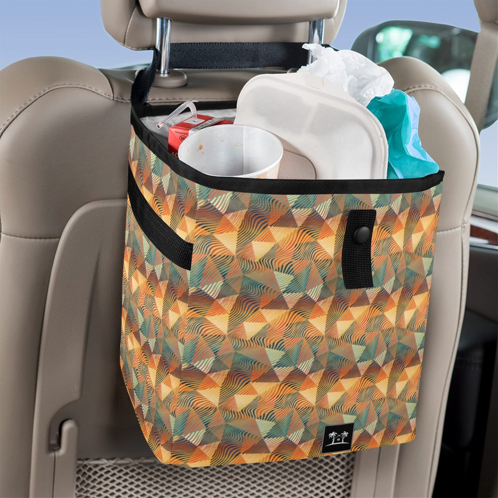 Car Trash Bag - Geometric Waves