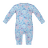 All-Over Print Long-Sleeve Baby Romper - Cute As A Button in Blue