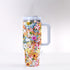 40oz Stainless Steel "Stanley" Tumbler With Handle - Meadow