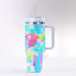 40oz Stainless Steel "Stanley" Tumbler With Handle - Miami Nights