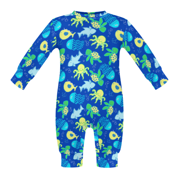 All-Over Print Long-Sleeve Baby Romper - What's in the Water?