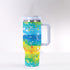 40oz Stainless Steel "Stanley" Tumbler With Handle - Frolic by the Seashore