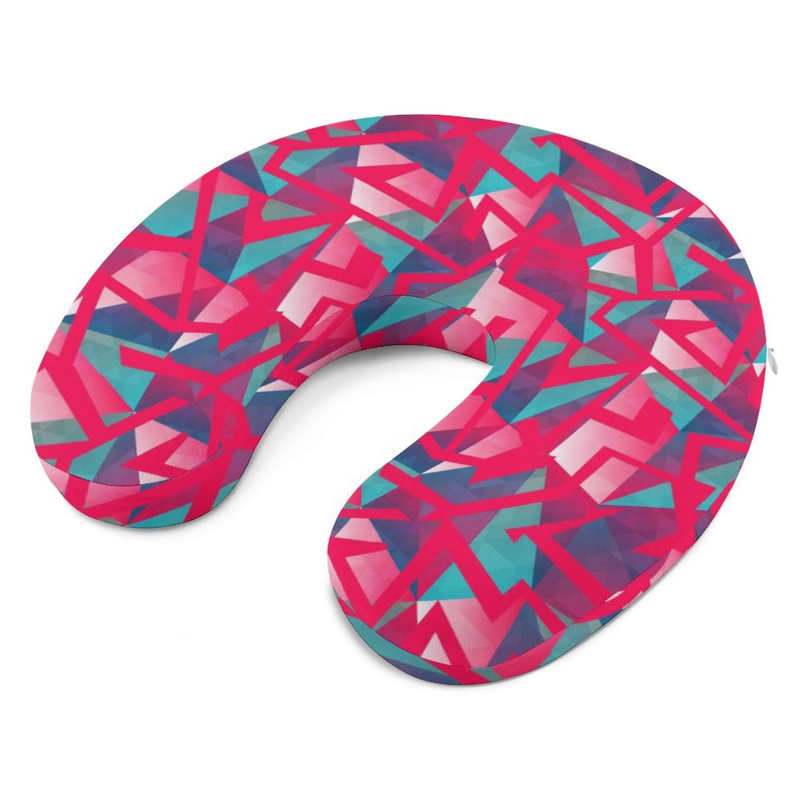 Travel Neck Pillow - Geometric Neon in Berry