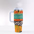 40oz Stainless Steel "Stanley" Tumbler With Handle - African Print (Zebra)